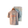 Muestra o imagen personalizada kazajstán tendencia estampado verano top camiseta casual caída hombro media manga ropa de hombre Item Picture